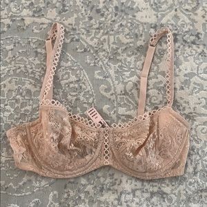 Tan/Light Pink Glittery Push up bra w/ no padding